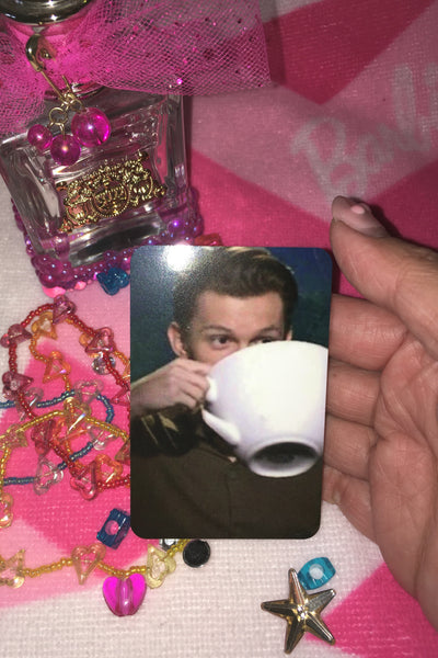 tom holland drinking from big cup meme