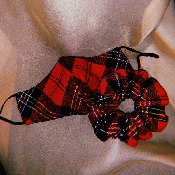 red plaid scrunchie