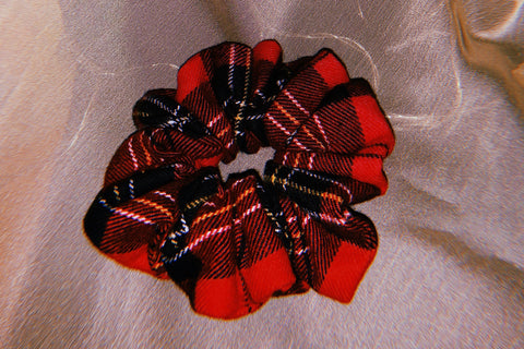 red plaid scrunchie