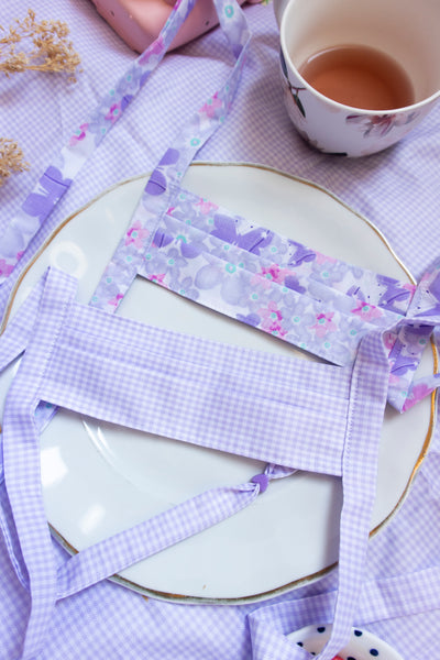 lilac picnic mask | pleated