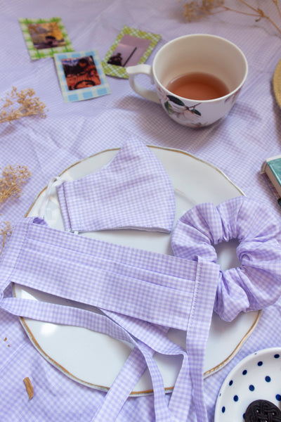 lilac picnic mask | pleated