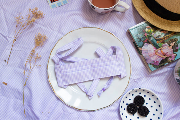 lilac picnic mask | pleated