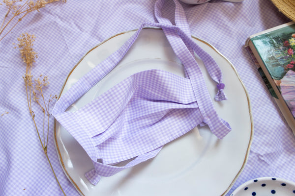 lilac picnic mask | pleated